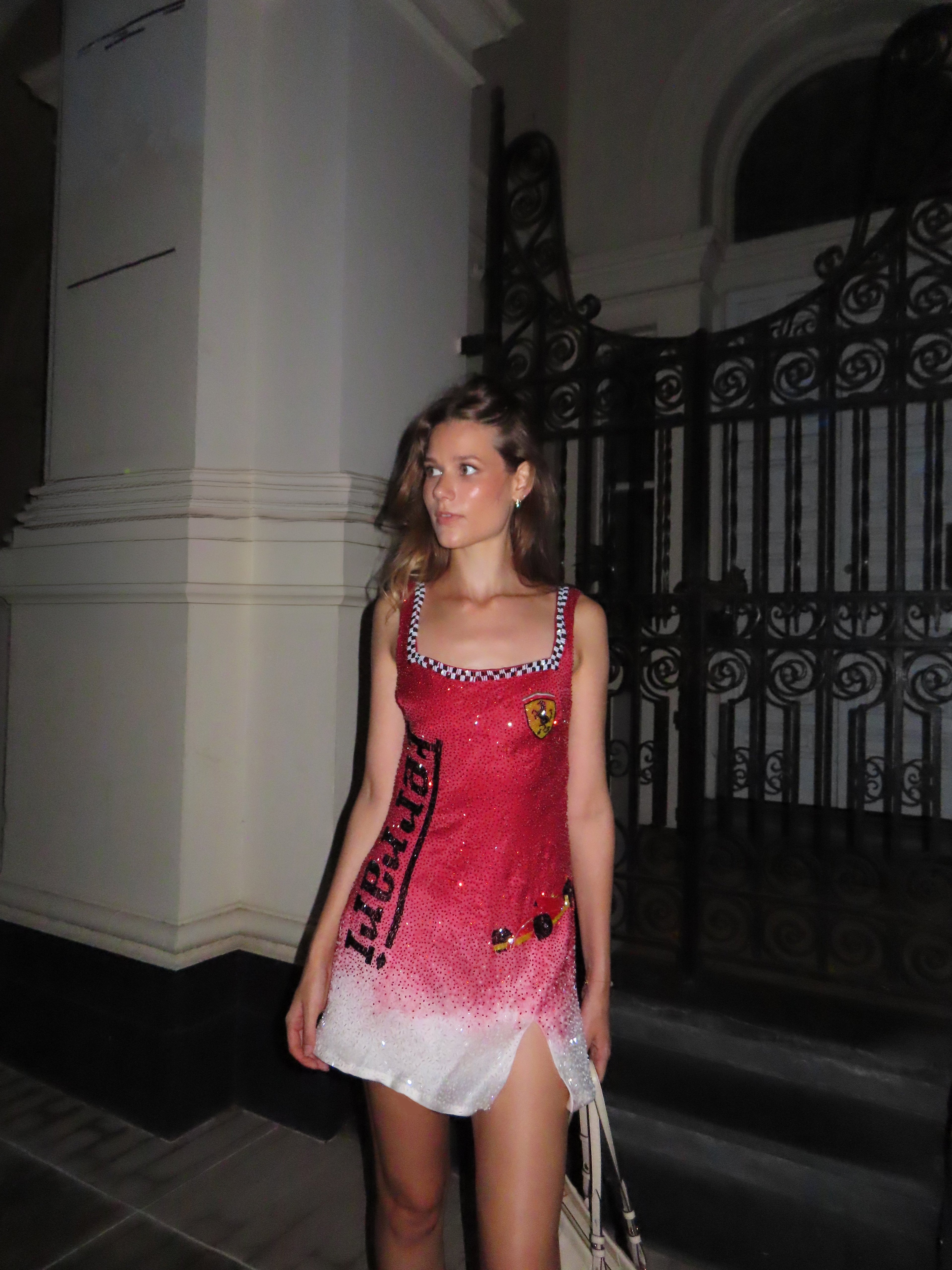 Beaded F1 dress - Ferrari