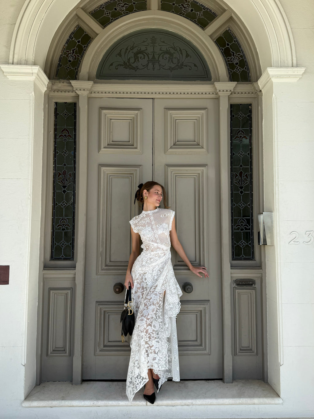 Draped La Dentelle Dress