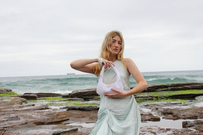 Ocean White Beaded bag